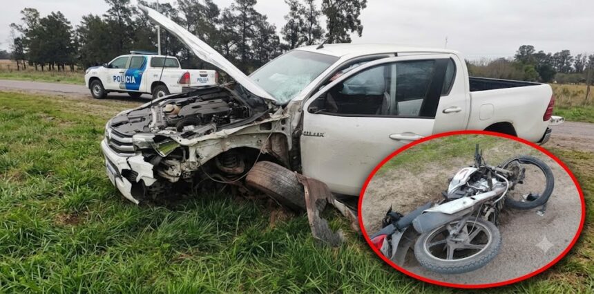 Trágico accidente en ruta 29: murió un motociclista tras chocar con una camioneta