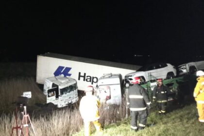 Tremendo accidente entre dos camiones en la ruta 2, cerca de coronel vidal
