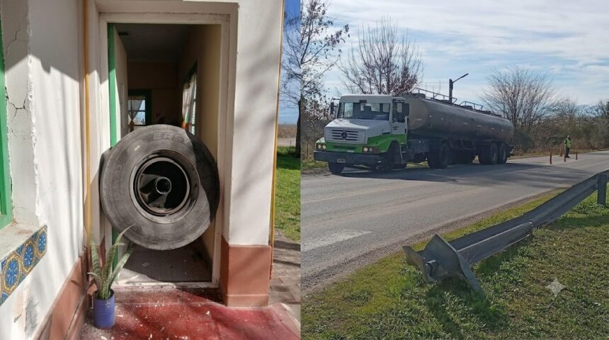 Milagro en luján: una rueda se desprendió de un camión y chocó contra una escuela