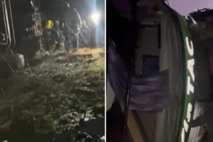 Grave accidente en ruta 7: un micro cayó de un puente por las fuertes ráfagas de viento