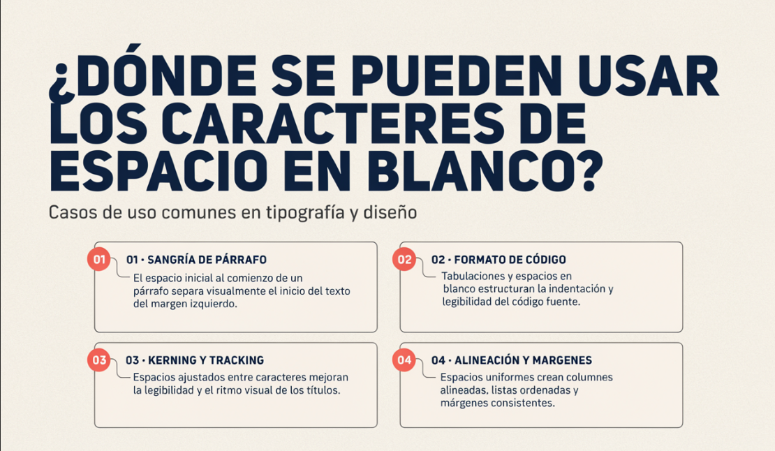 ¿dónde se pueden usar los caracteres de espacio en blanco? Explicación de casos de uso comunes 2 ¿dónde se pueden usar los caracteres de espacio en blanco? Explicación de casos de uso comunes