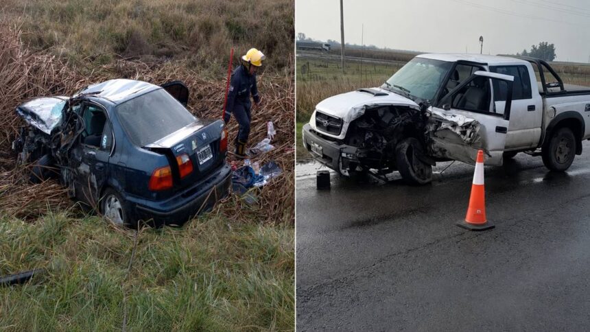 Tragedia en la ruta 5: un triple choque dejó un padre y su hijo muertos y varios heridos