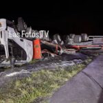 Impactante accidente: camión despistó y volcó en la ruta 3