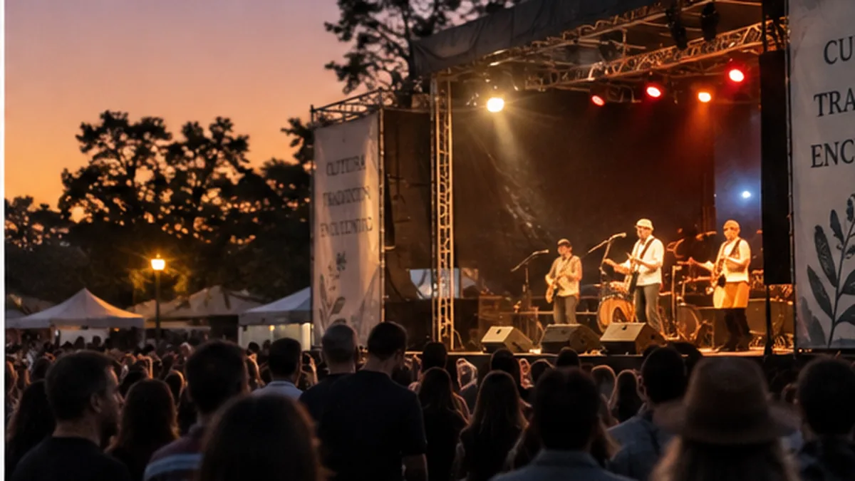 Una ciudad bonaerense prepara tres días de música frente al mar: habrá grandes shows y propuestas para toda la familia 2 Público durante un espectáculo nocturno de una fiesta popular bonaerense