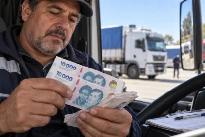Camioneros con pesos argentinos