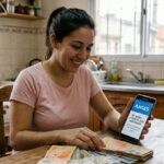 Beneficiaria consultando información de anses