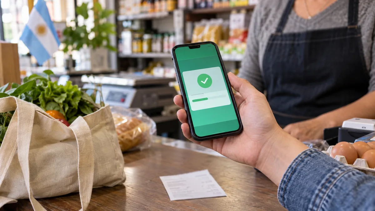 Pago con celular en un comercio adherido a cuenta dni