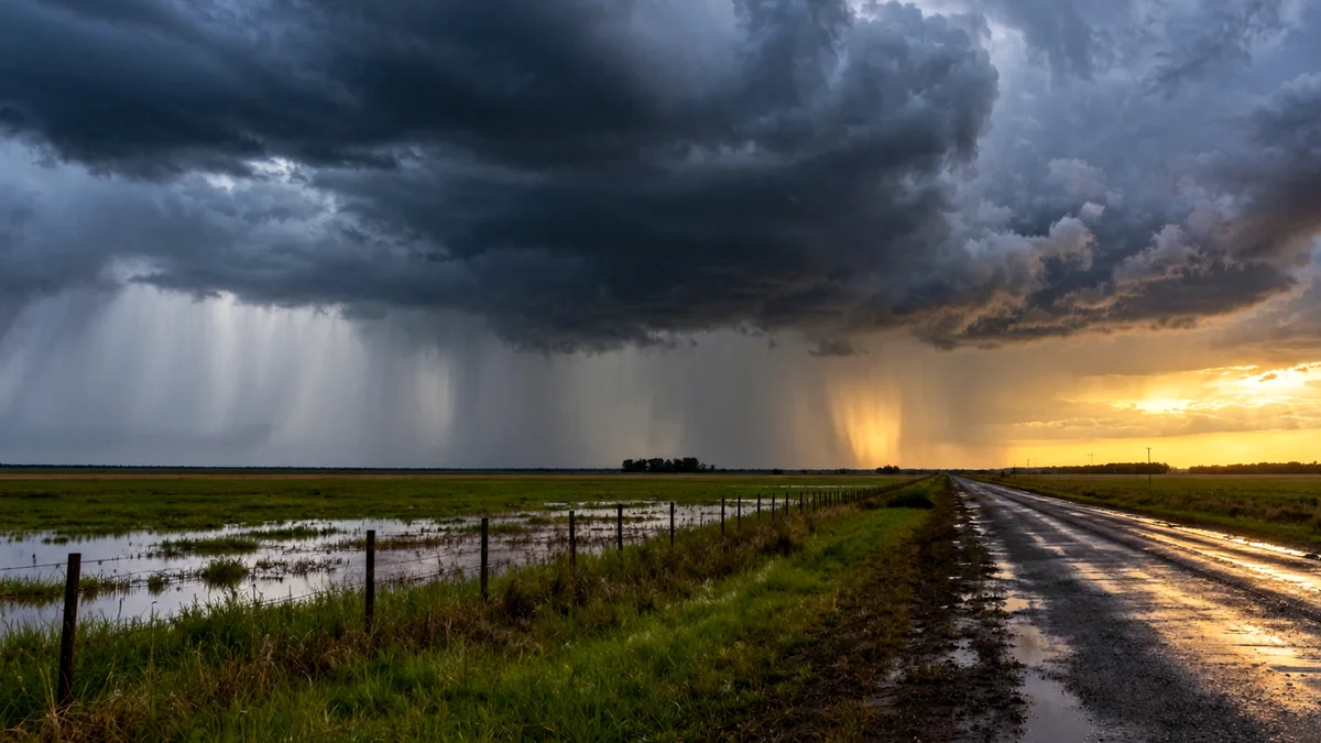 El niño 2026: cuándo alcanzaría su pico y hasta cuándo podrían sentirse sus efectos en la provincia 2 Nubes de tormenta, lluvia y campos anegados durante un período de clima húmedo