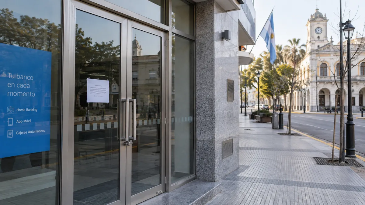 Confirmado: este viernes habrá feriado local en la provincia y algunos tendrán tres días de descanso 2 Sucursal bancaria cerrada durante una jornada no laborable