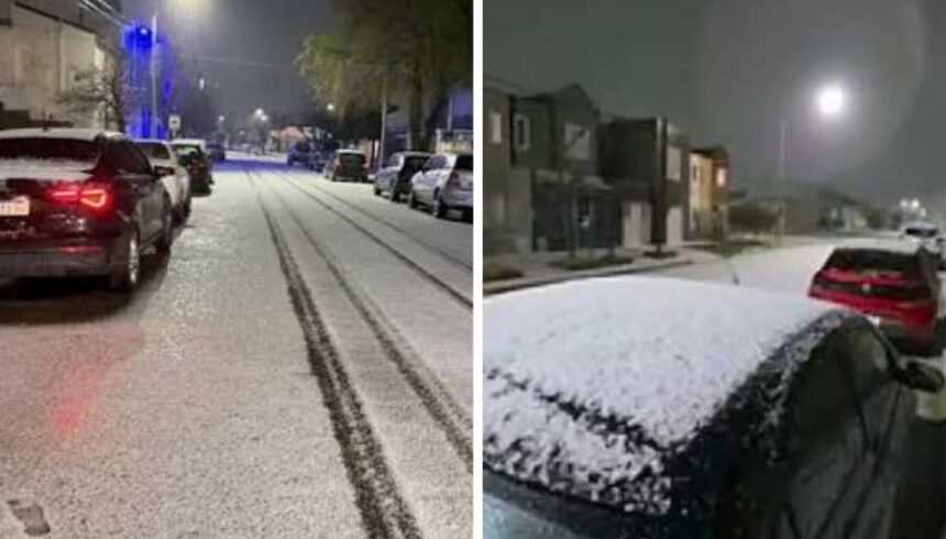 Una ciudad bonaerense quedó cubierta de blanco en pleno septiembre