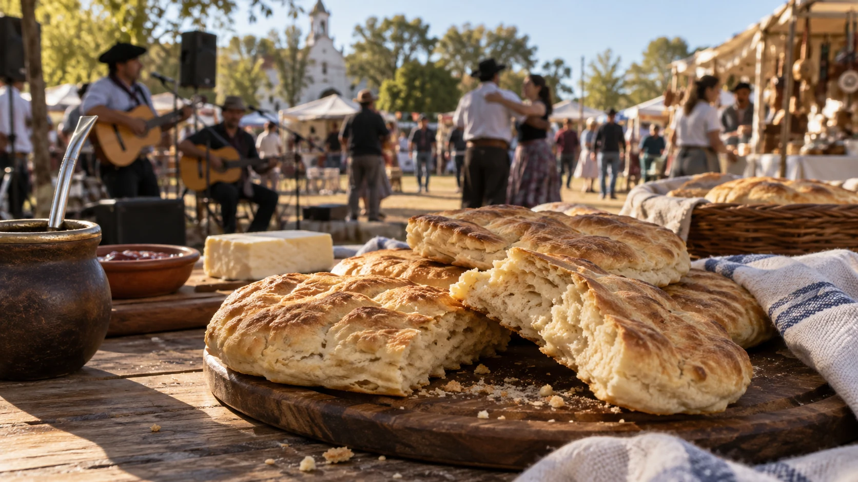 Un pequeño pueblo bonaerense celebra una receta con más de 100 años de historia: entrada gratis, música y feria 2 Galleta de campo y panes artesanales en una feria rural