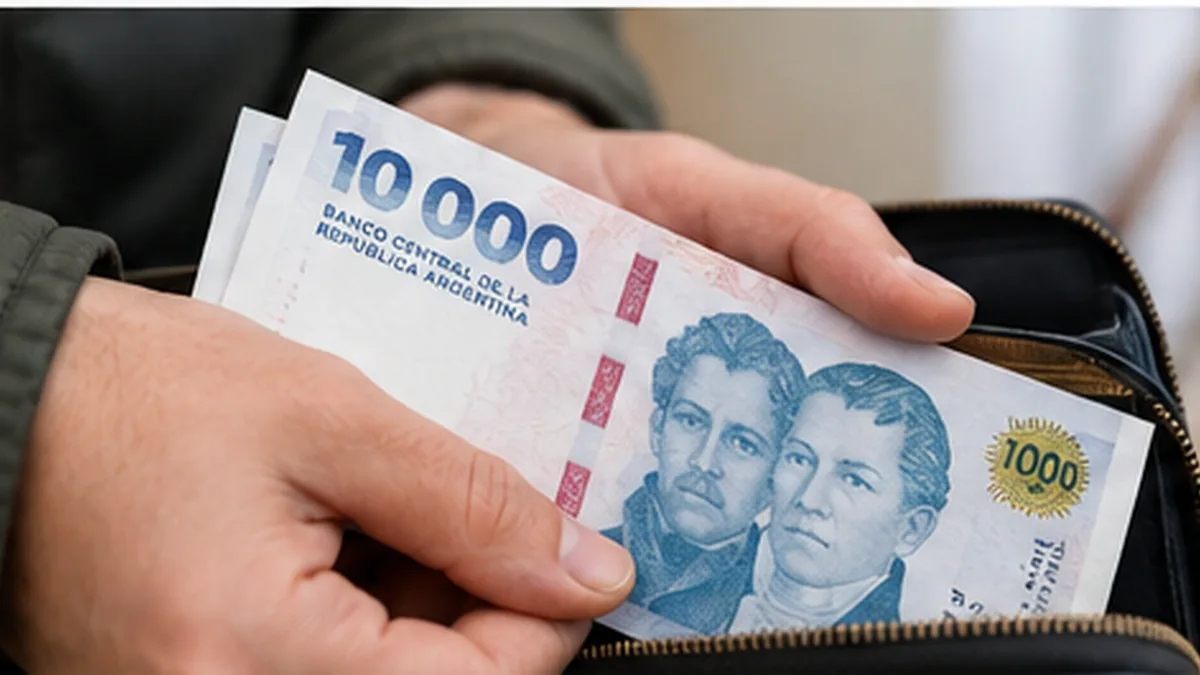 Paritarias 2026: trabajadores de sanidad cobrarán $126. 560 extra en septiembre y hay una fecha clave 2 Billetes argentinos en primer plano durante una liquidación salarial