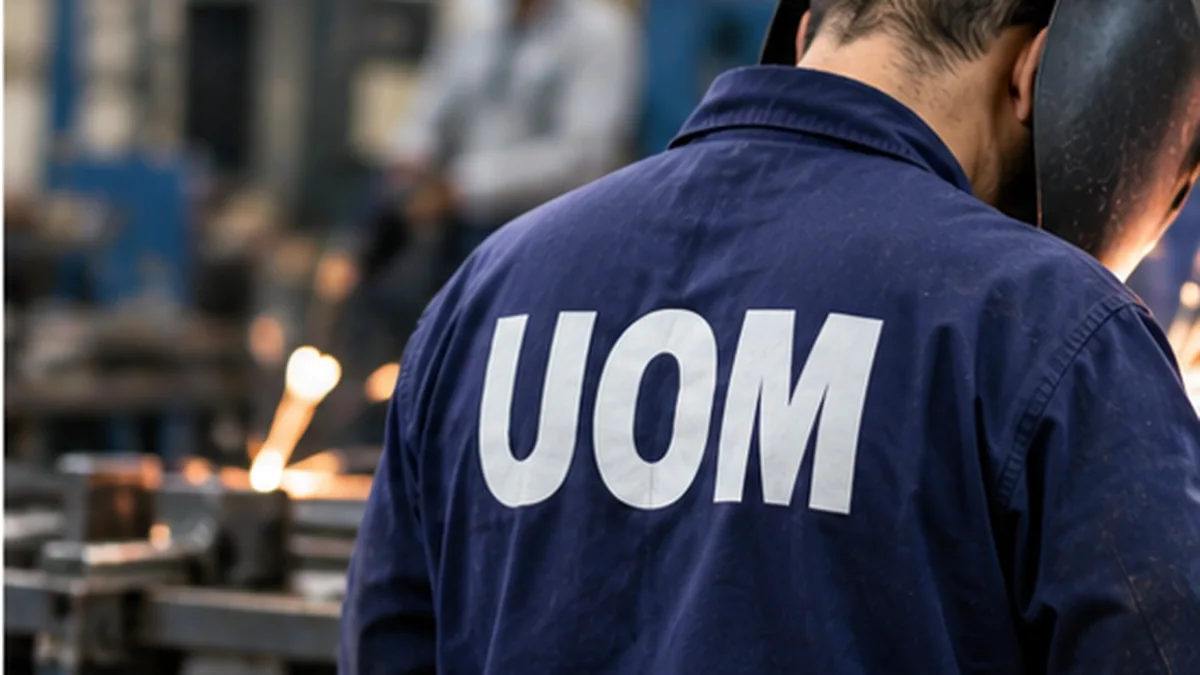 Paritarias 2026: metalúrgicos de la uom suman $110. 000 extra en septiembre además del nuevo valor hora 2 Trabajador metalúrgico de espaldas dentro de una fábrica