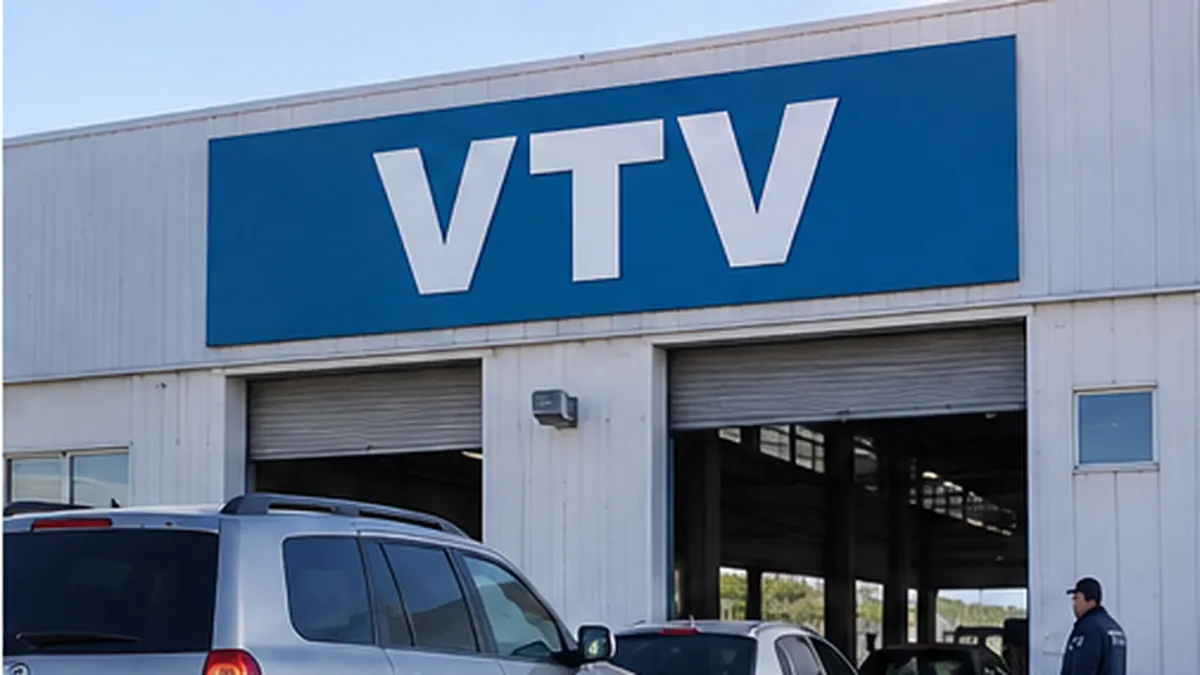 Fila de vehículos en una planta de vtv