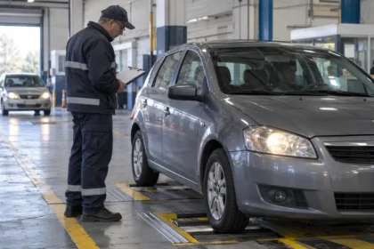 Inspección de un auto en una planta de vtv de la provincia de buenos aires