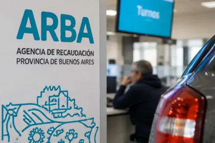 Oficina de trámites provinciales con un vehículo en primer plano