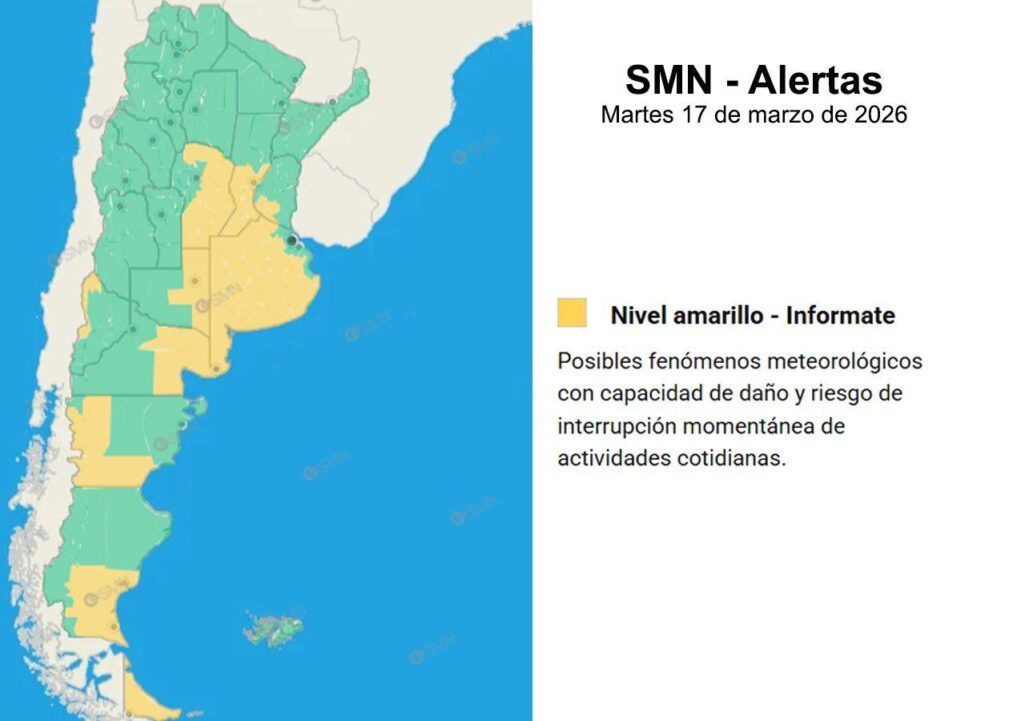 Casi toda la provincia de buenos aires en alerta por tormentas fuertes 2 Casi toda la provincia de buenos aires en alerta por tormentas fuertes