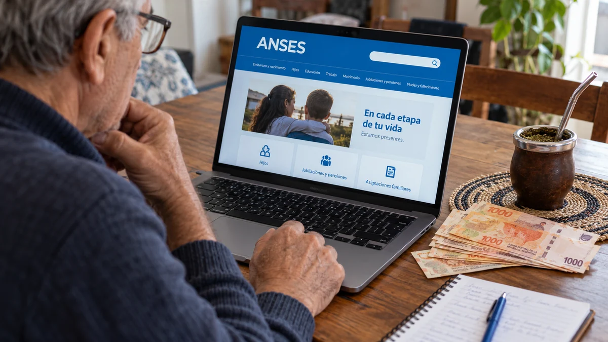 Anses en octubre: cuánto suben los haberes y cuándo empieza el pago según el dni 2 Consulta de anses en una computadora junto a dinero argentino