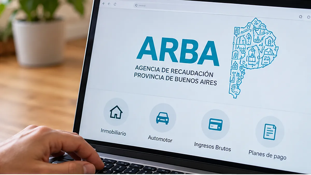 Arba: el martes vence el inmobiliario y hay un descuento del 10% para quienes cumplen los requisitos 2 Computadora portátil con una pantalla de gestión tributaria provincial
