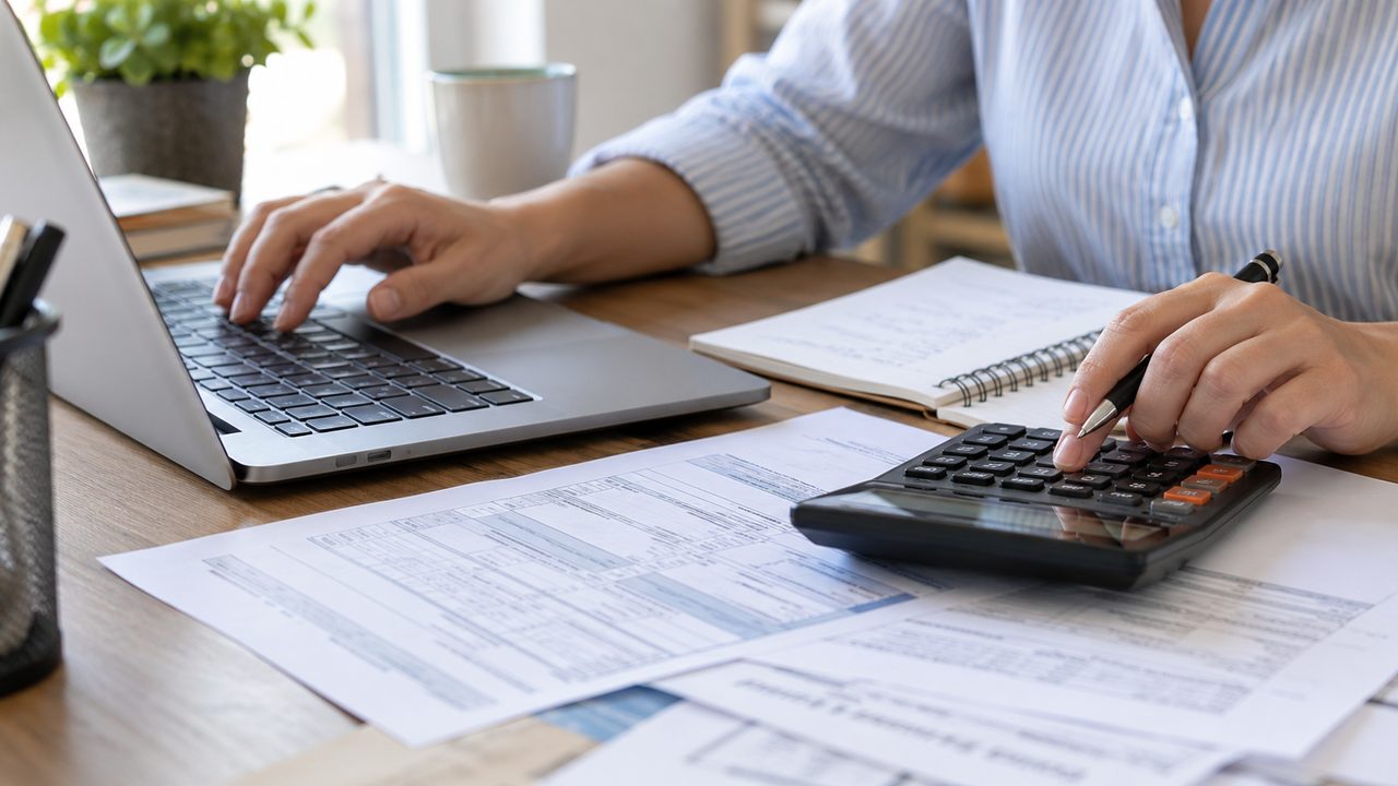 Arca extendió ganancias: quiénes tienen tiempo hasta el 16 de noviembre 2 Primer plano de una calculadora, formularios y una notebook sobre un escritorio