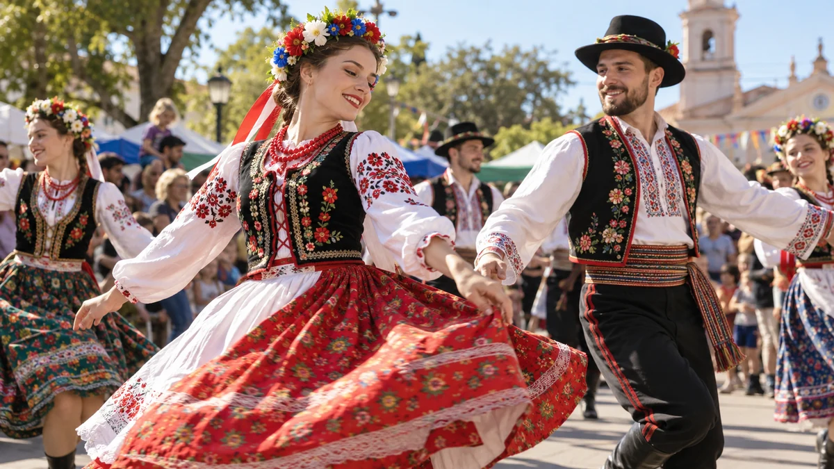 Danzas tradicionales en un festival de colectividades