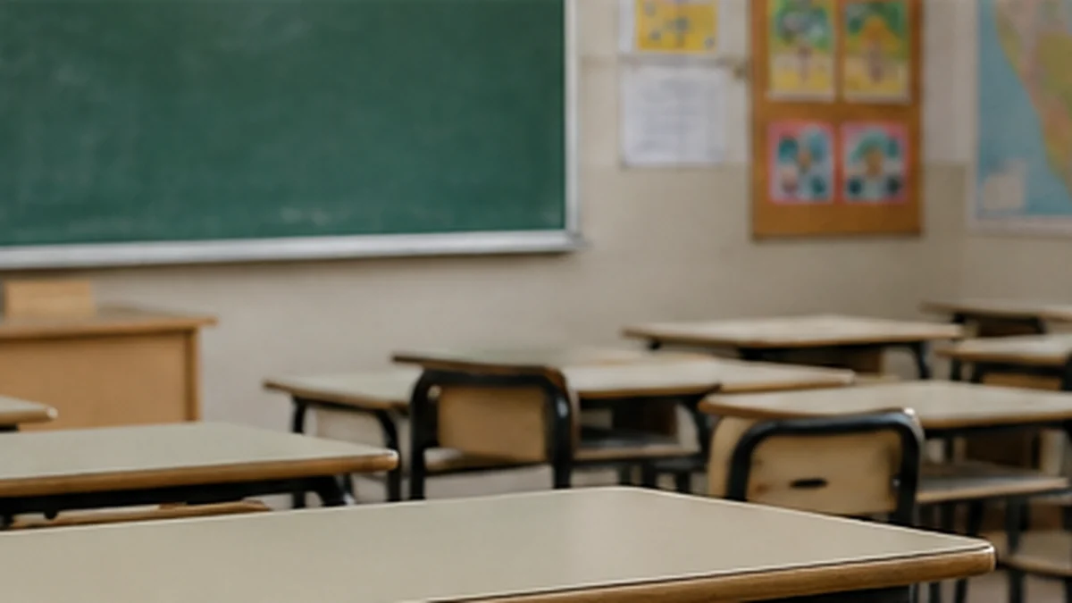 ¿habrá clases el 9, 10 y 11 de noviembre? Cómo afectarán los feriados por el papa a las escuelas bonaerenses 2 Bancos escolares de una escuela vacía durante una jornada sin clases