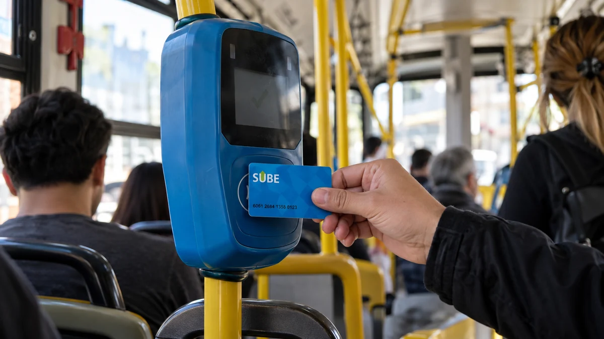 Viajar en colectivo cuesta más desde hoy: cómo quedaron los boletos en la plata y la región 2 Pasajero utiliza una tarjeta sube en un colectivo