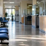 Sala de espera de una oficina pública sin personas