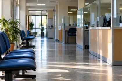 Sala de espera de una oficina pública sin personas